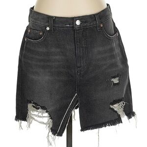 We The Free Denim Skirt Size 27/4 Black Distressed Raw Hem